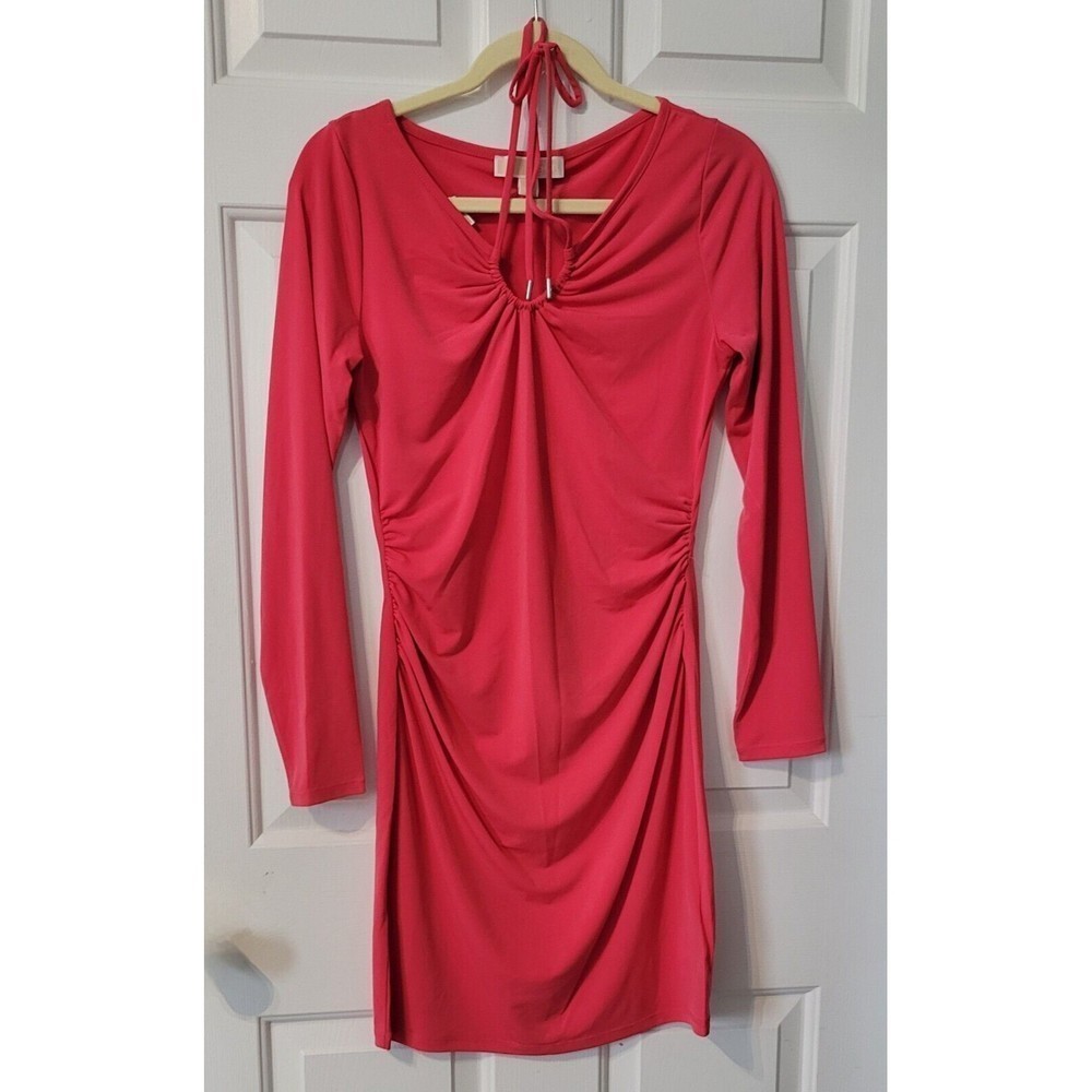 Michael Kors Strappy Long Sleeve Mini Dress Size Medium NWT A68